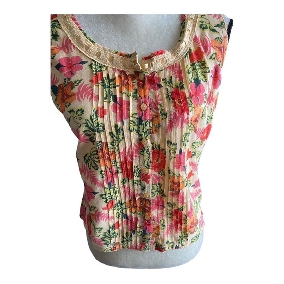 WHITE STAG-BUTTON FRONT SLEEVELESS TOP-SIZE SMALL 4/6 - Picture 3 of 8